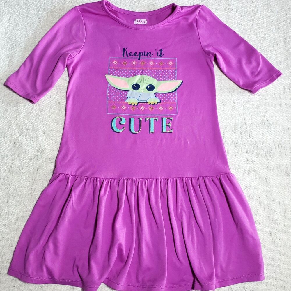 Star Wars Baby Yoda Purple Dress